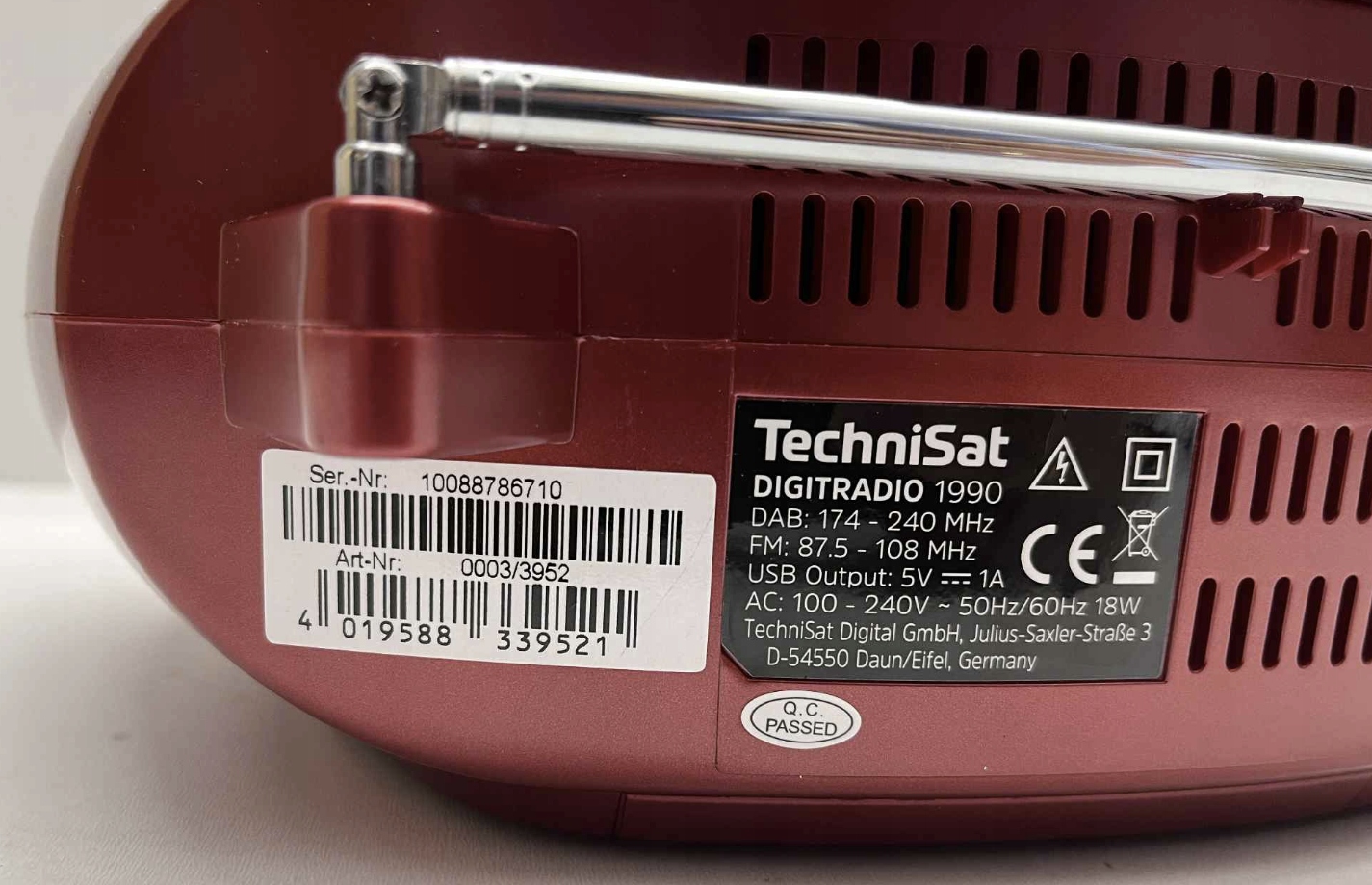 Radio sieciowe DAB+, FM TechniSat Digitradio 1990