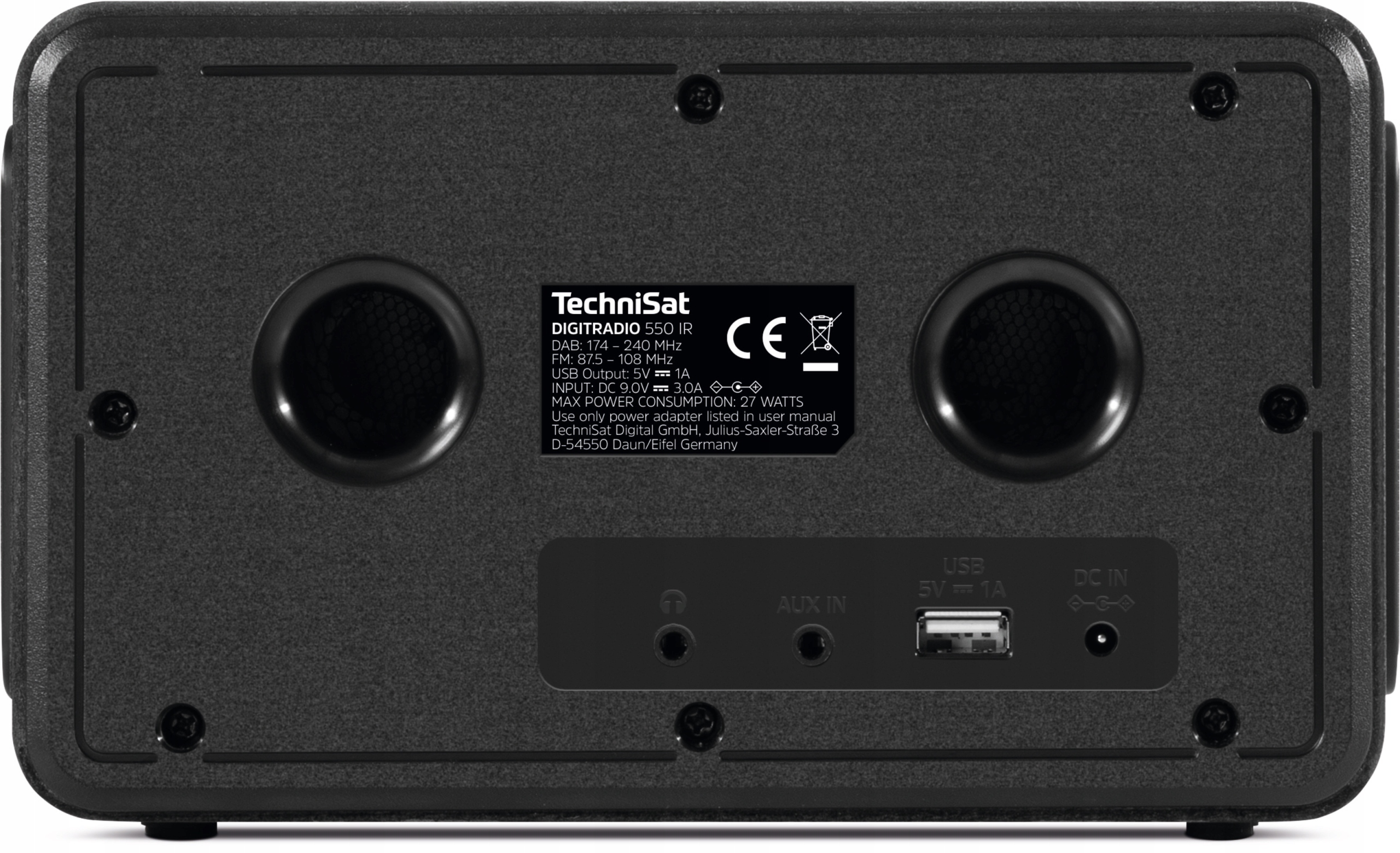 Radio FM DAB+ Internetowe Technisat 550 IR WiFi USB Bluetooth MP3 Czarny