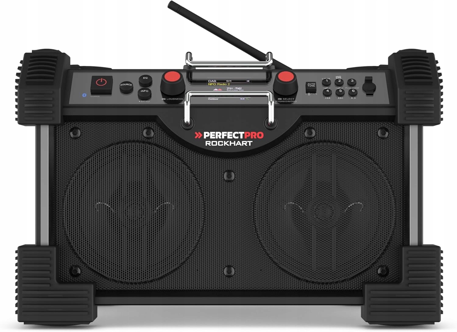 Radio Budowlane PerfecPro ROCKHART RH4 DAB+ i FM, Bluetooth Czarny