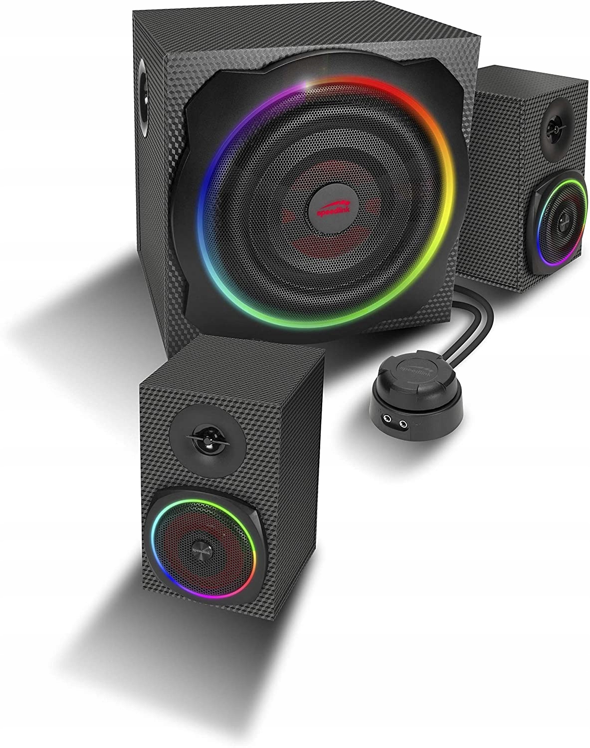Zestaw głośników 2.1 SpeedLink Gravity Carbon RGB 120 W Bluetooth czarny
