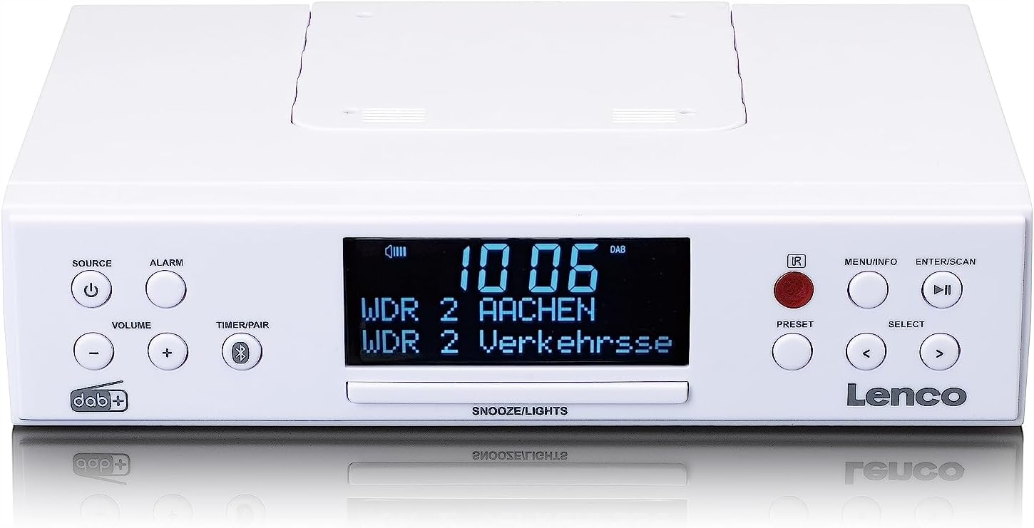 Radio kuchenne Lenco KCR-190WH FM/DAB z Bluetooth Oświetlenie LED TIMER