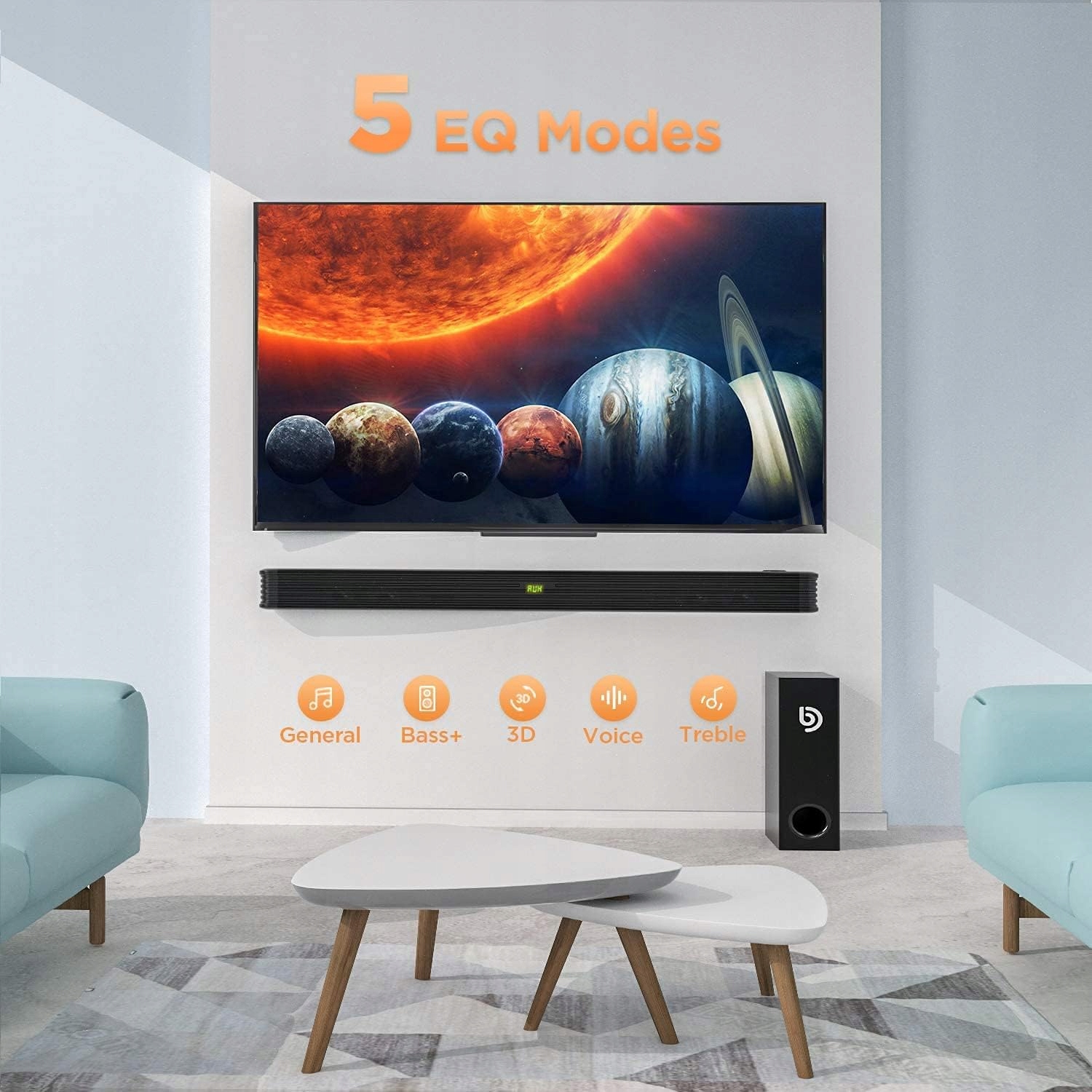 Soundbar Bomaker NJORD I 2.1 150 W Bluetooth Optical AUX, USB, czarny HIT !