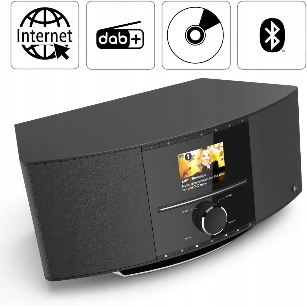 Radio sieciowe DAB+, FM, internetowe Hama DIR3510SCBTX Odtwarzacz CD Czarny