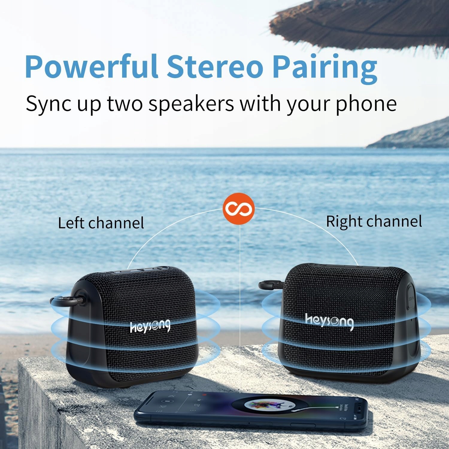 Głośnik przenośny HEYSONG VIBE PRO Bluetooth czarny 5 W