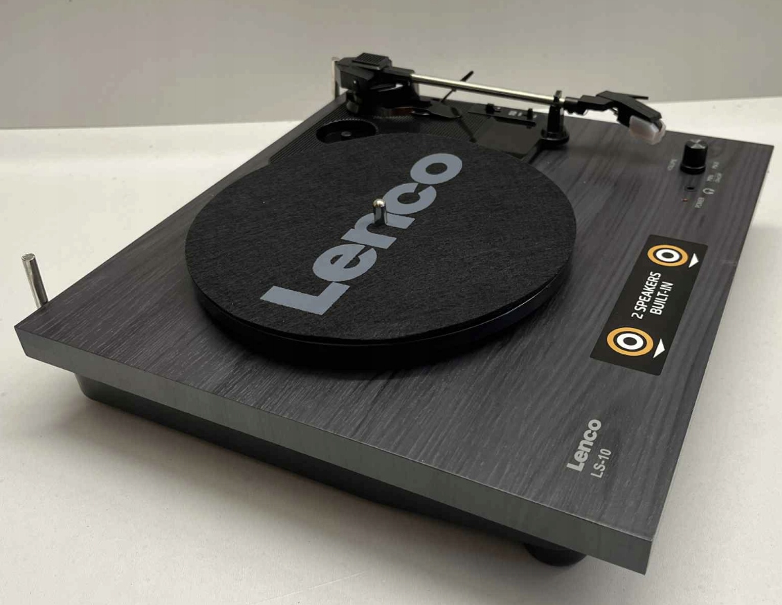 GRAMOFON LENCO LS-10 CZARNY SZARY VINYL RETRO TURNTABLE