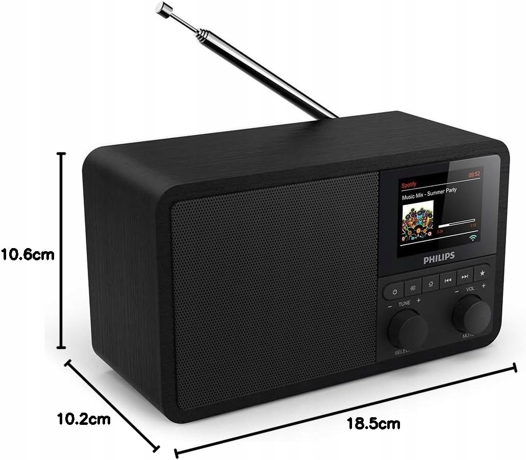 Radio sieciowe DAB+, FM, internetowe Philips TAPR802/12 Wifi Bluetooth