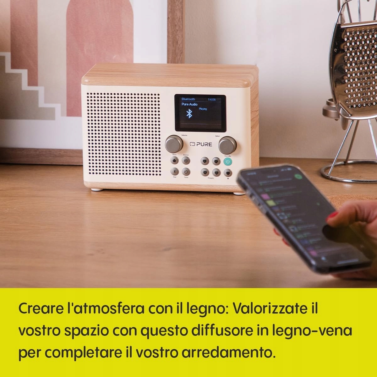 Radioodtwarzacz sieciowy DAB+, FM Pure Classic H4 Biały-dąb Bluetooth