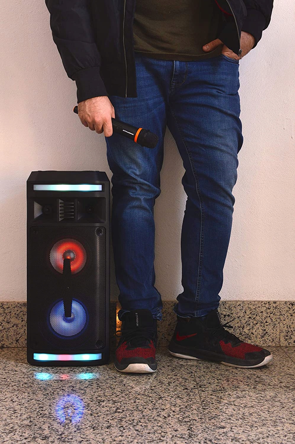 Przenośny głośnik bluetooth DYNASONIC DY-65201 USB Oświetlenie RGB HIT!