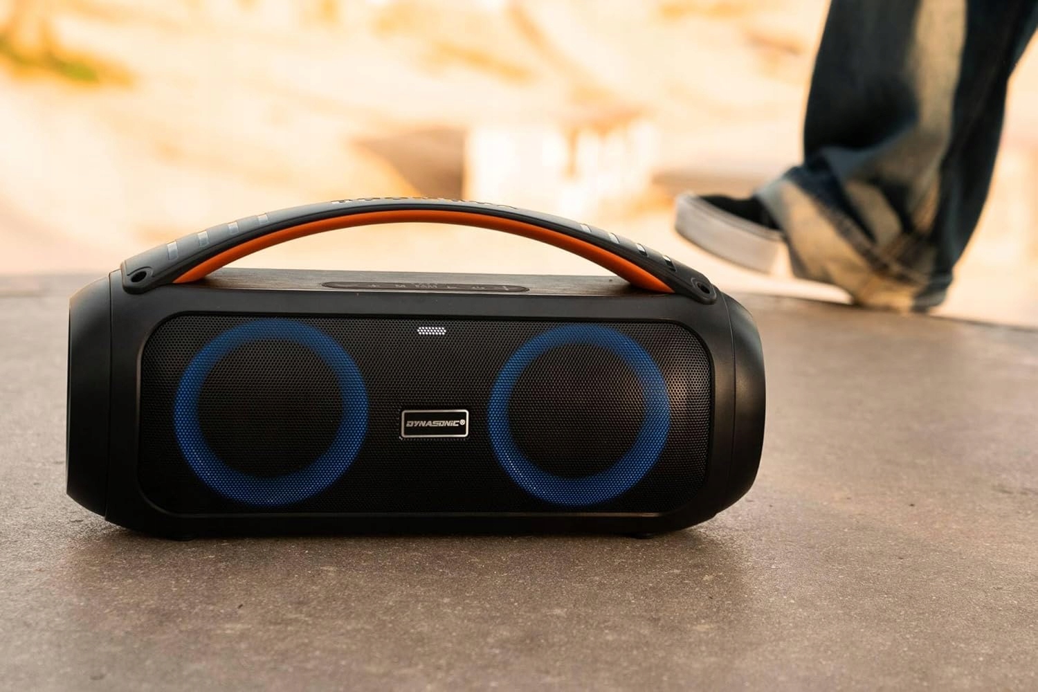 MOCNY GŁOŚNIK BLUETOOTH DYNASONIC D93 IPX7 USB Oświetlenie RGB