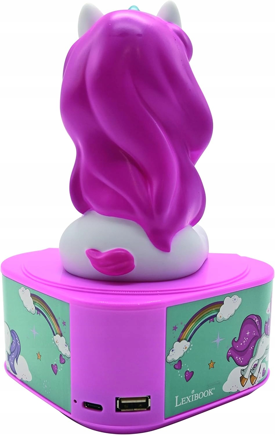 Lexibook Głośnik Bluetooth 5.0, Port USB Jednorożec, Świecąca Lekka Figurka