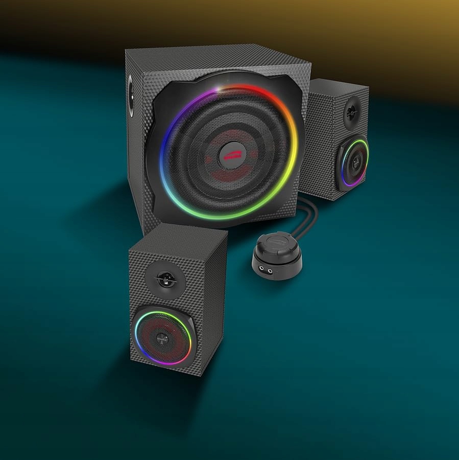 Zestaw głośników 2.1 SpeedLink Gravity Carbon RGB 120 W Bluetooth czarny