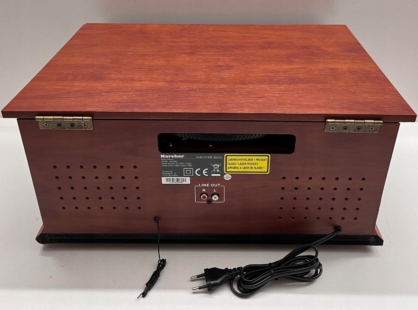 Gramofon Karcher NO-036 brązowy Odtwarzacz CD, Bluetooth, kasety, USB, FM