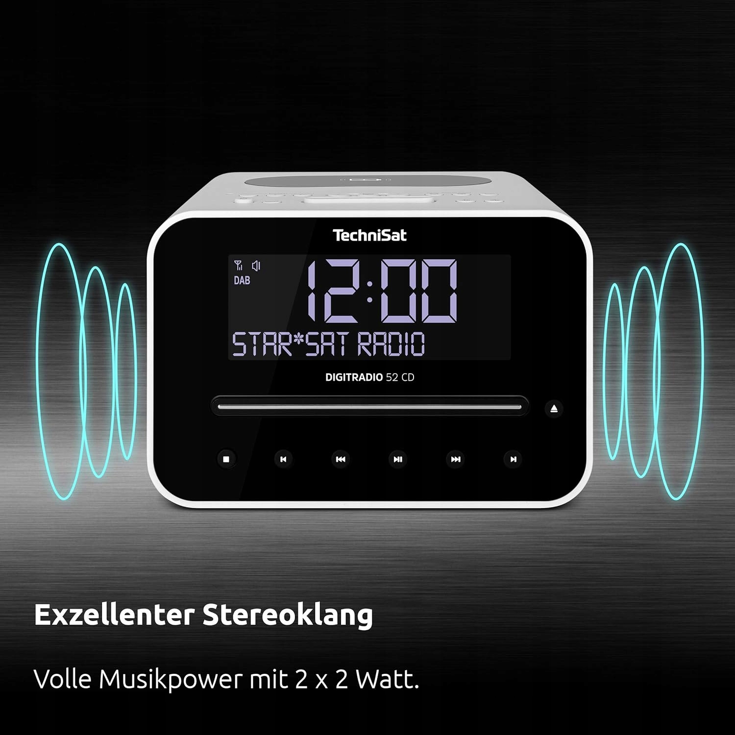 Radiobudzik TECHNISAT Digitradio 52 CD DAB+ FM Biały Odtwarzacz CD
