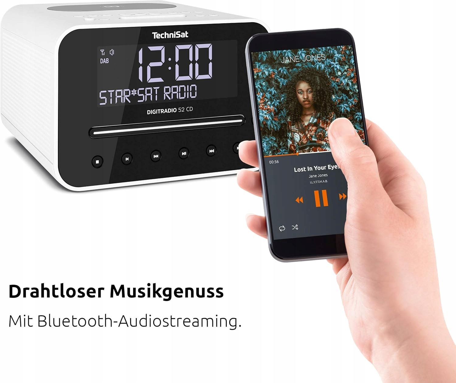 Radiobudzik TECHNISAT Digitradio 52 CD DAB+ FM Biały Odtwarzacz CD