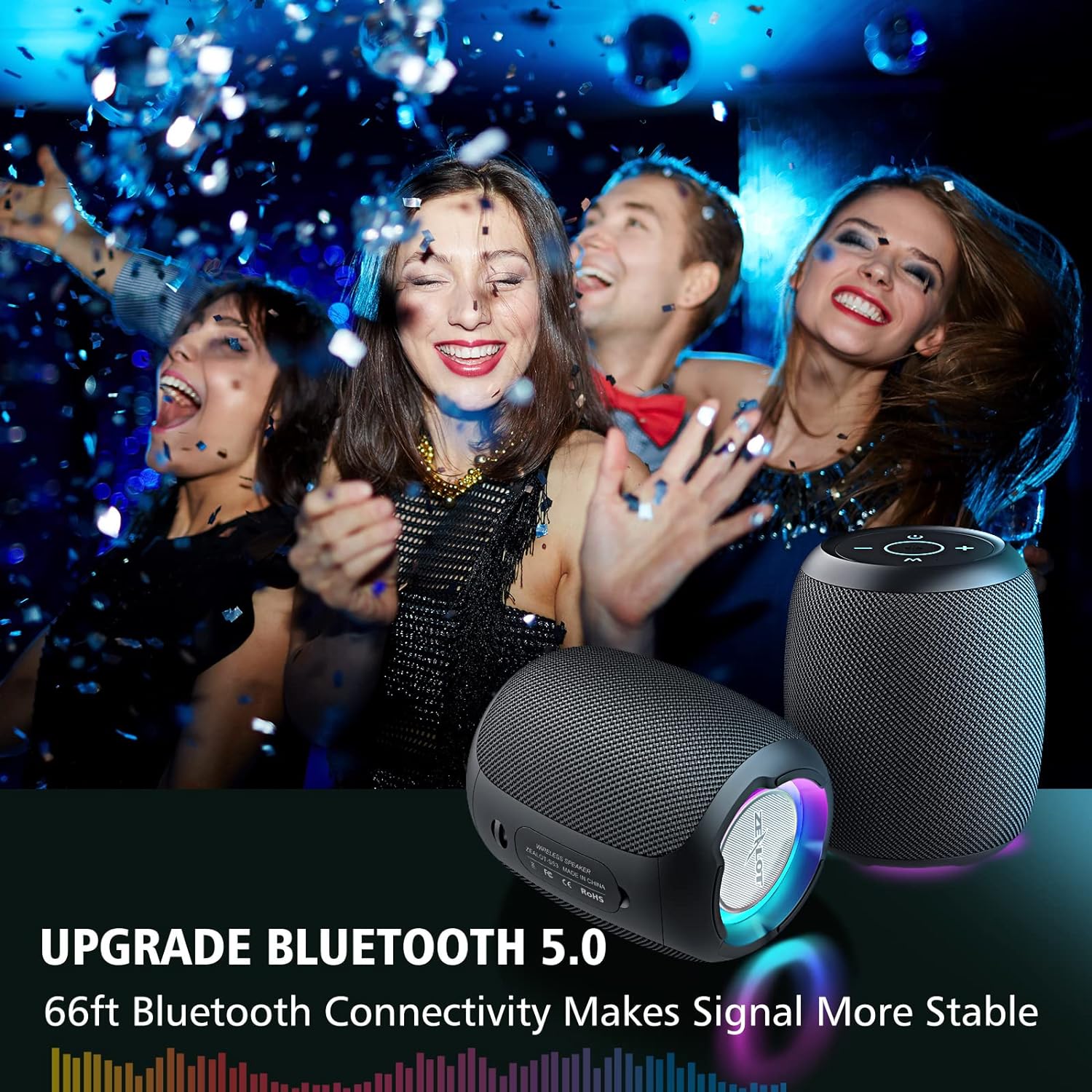 Mini głośnik Bluetooth przenośny bezprzewodowy ZEALOT S53 Oświetlenie RGB