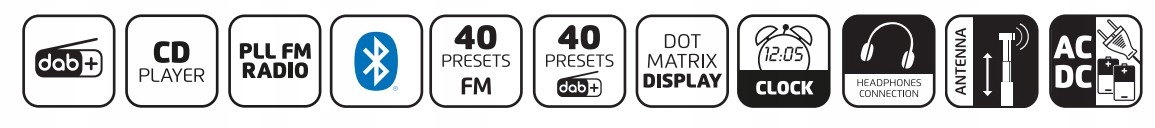 RADIOODTWARZACZ CYFROWY LENCO SCD-24DAB FM Bluetooth CZARNE