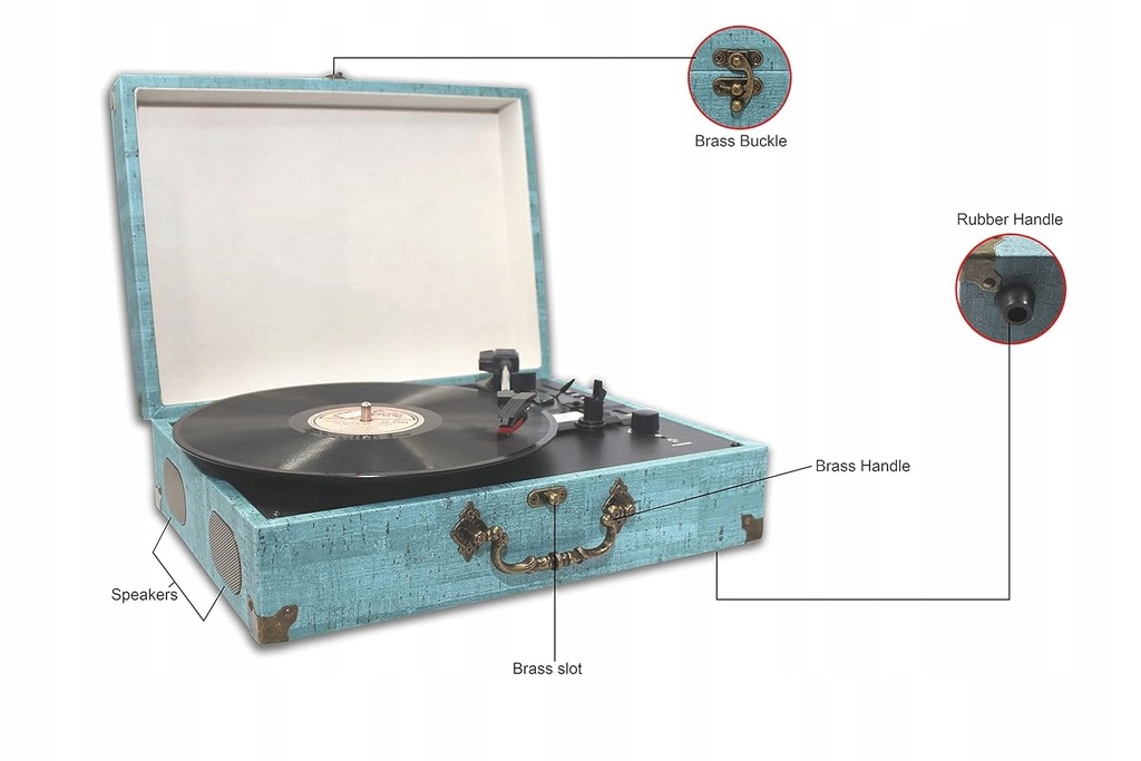 Gramofon walizkowy MERSOCO M433 odtwarzacz BLUTOOTH USB SD