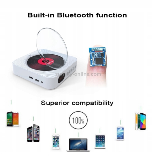 PRZENOŚNY ODTWARZACZ CD WALL MOUNTABLE DBD KC-606 BLUETOOTH BIAŁY