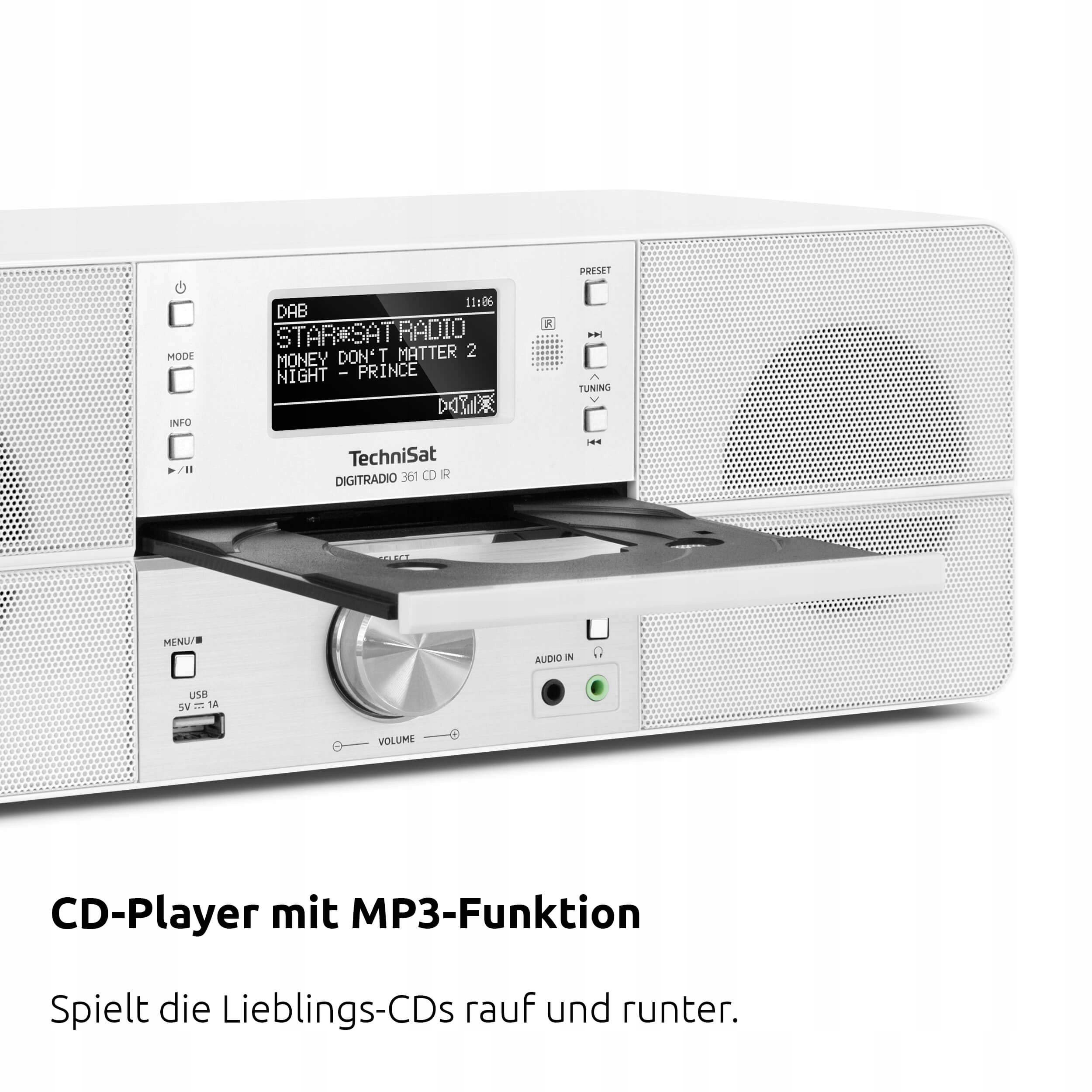 Radio sieciowe DAB+, FM, internetowe TechniSat DigitRadio 361 CD IR Białe