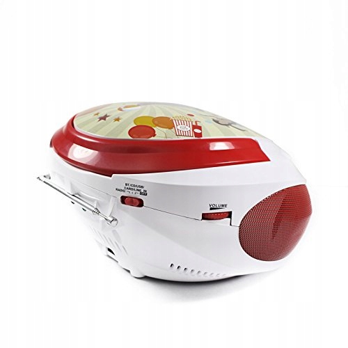 Metronic Odtwarzacz CD Circus z wejściem USB AUX czerwono biały cyrk