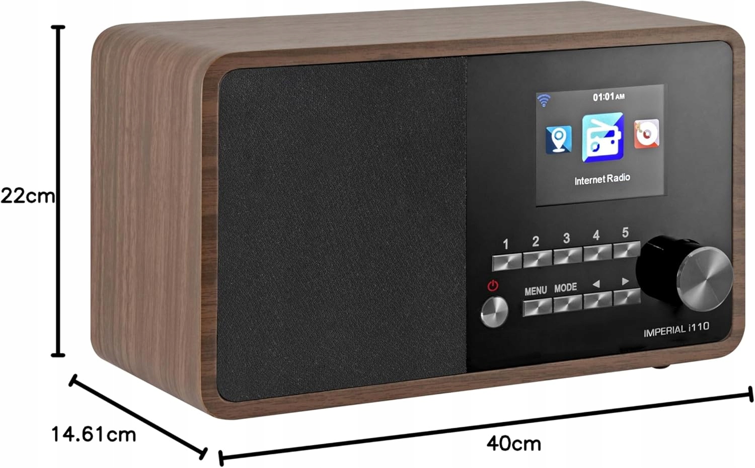 Radio sieciowe internetowe DAB+ Imperial i110 WiFi Brązowy