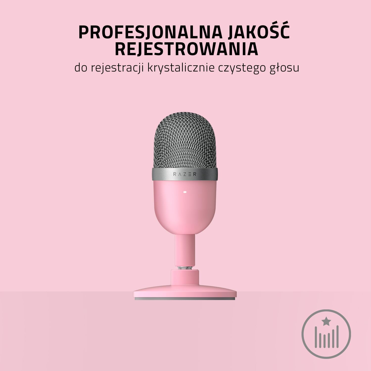 Razer Seiren Mini, mikrofon pojemnościowy, różowy