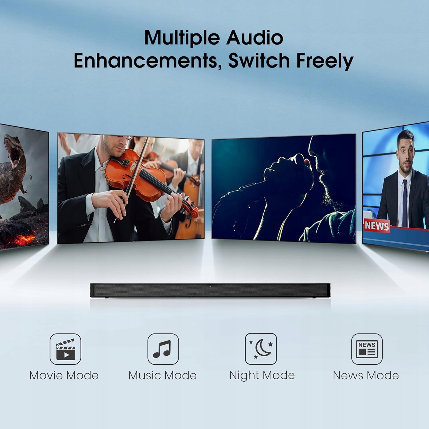 Soundbar HISENSE HS205G Czarny 2.0 Bluetooth HDMI ARC USB AUDIO DTS Virtual