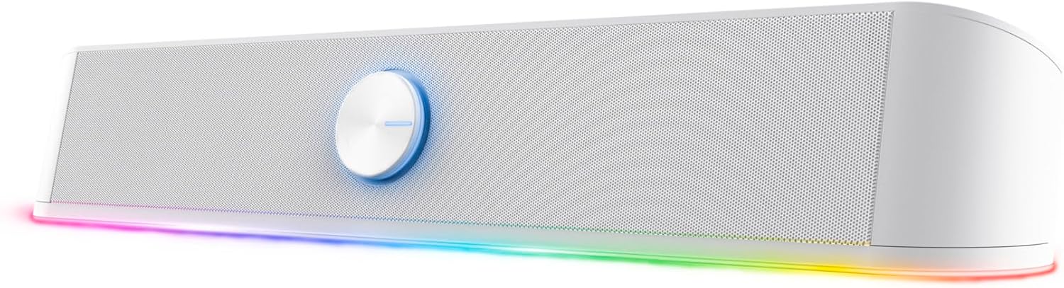 Trust Gaming GXT 619 W Thorne Soundbar Oświetlenie RGB 12W USB AUX Biały