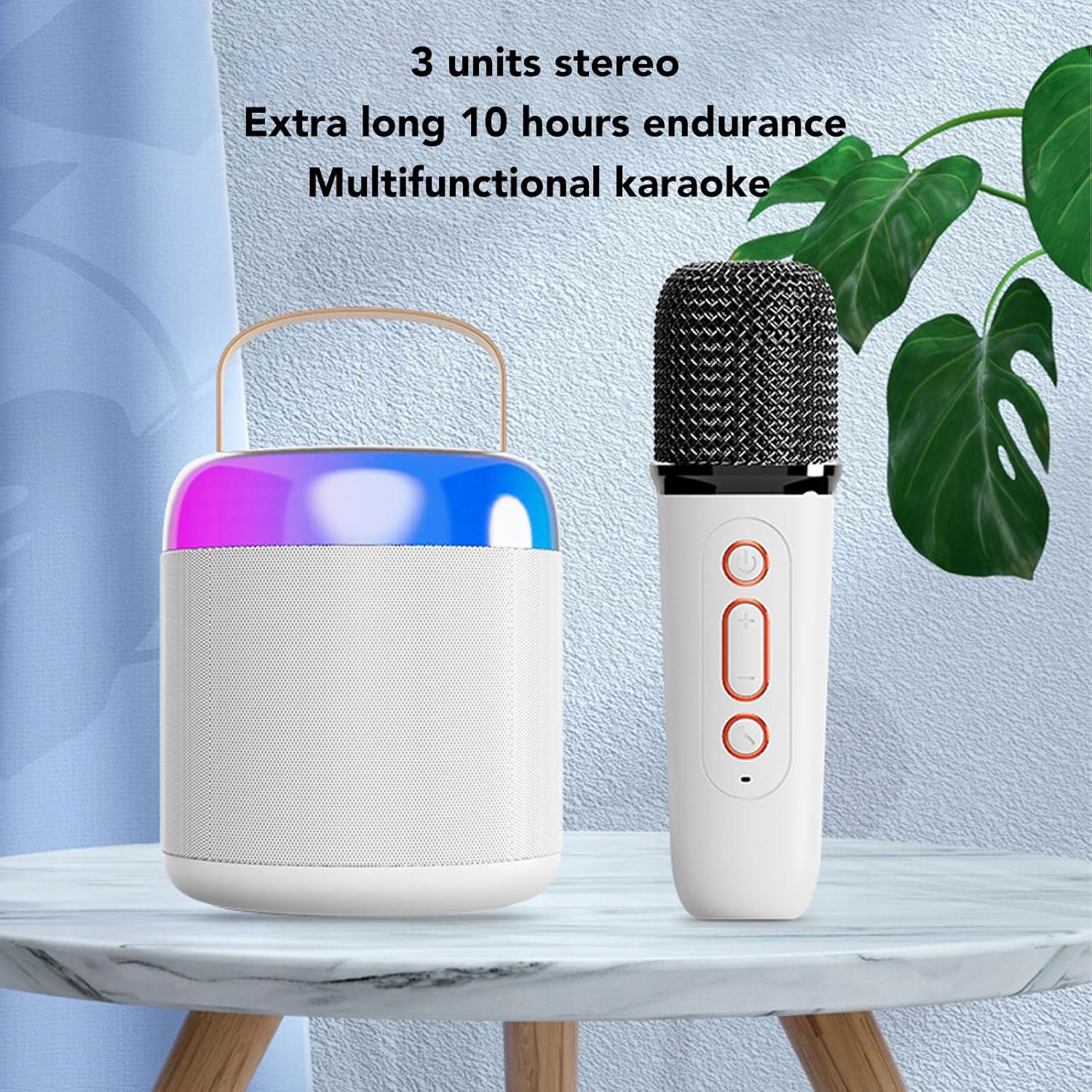 Karaoke Dpofirs RGB przenośne głośnik karaoke Bluetooth + 2 Mikrofony HIT !