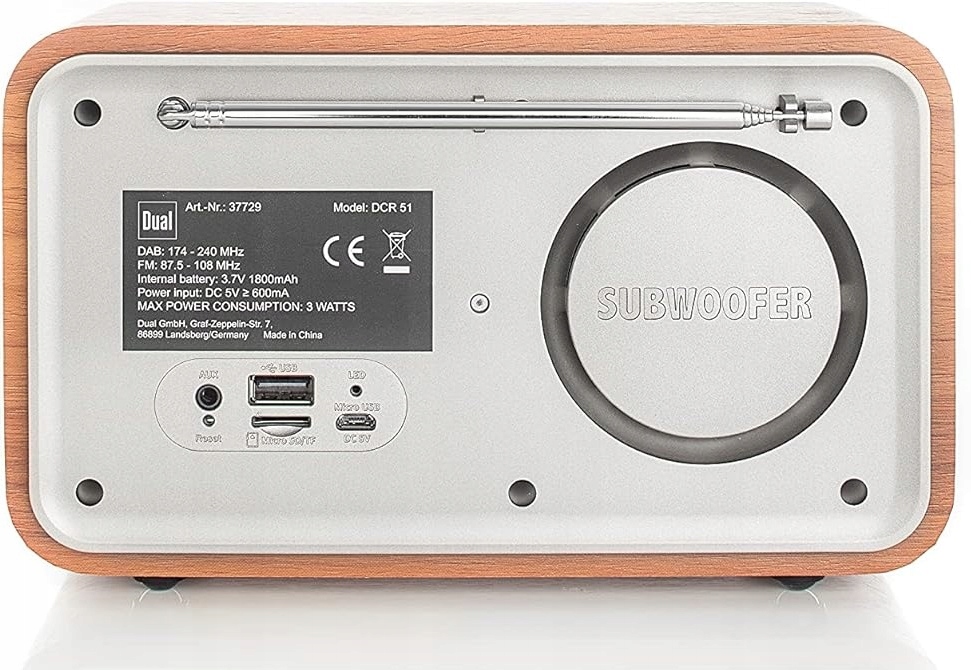 Radio cyfrowe Dual DCR 51 DAB+/FM z akumulatorem i Bluetooth - brązowy HIT!
