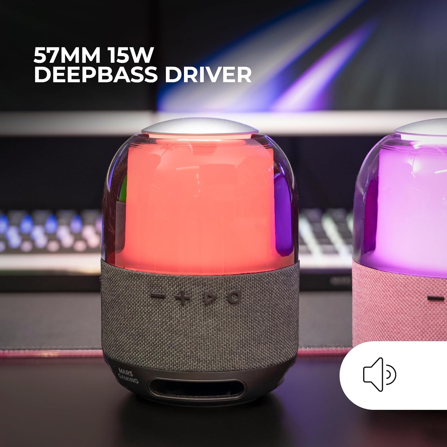 Głośnik przenośny Bluetooth Mars Gaming MS-FLOW oświetlenie 360° RGB Mocny