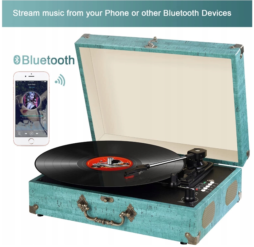 Gramofon Mersoco M435 33/45/78 BLUETOOTH AUX RCA