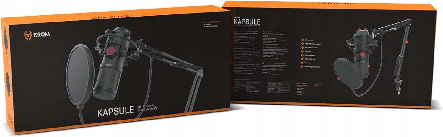 Profesjonalny mikrofon z 2 kondensatorami Krom KAPSULE NXKROMKPSL HIT!