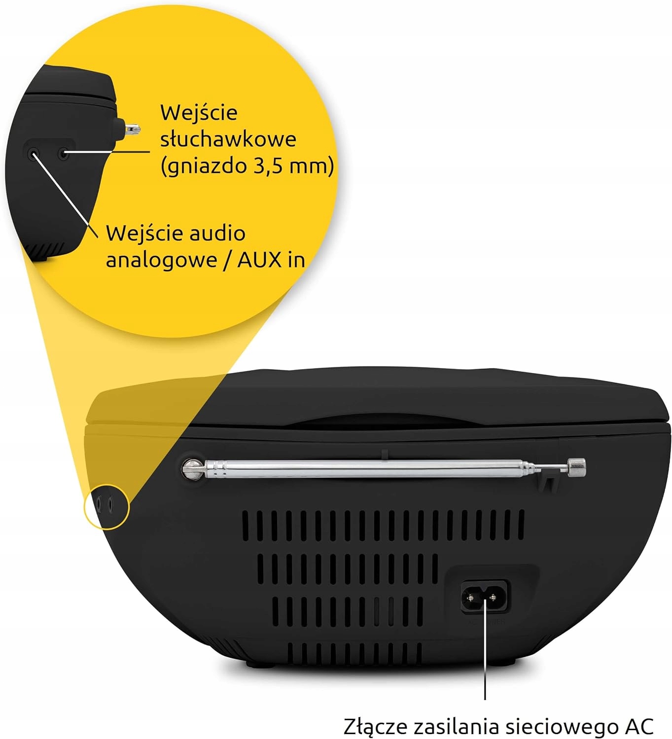 Radioodtwarzacz Boombox TECHNISAT Viola CD-1 Bluetooth Czarny