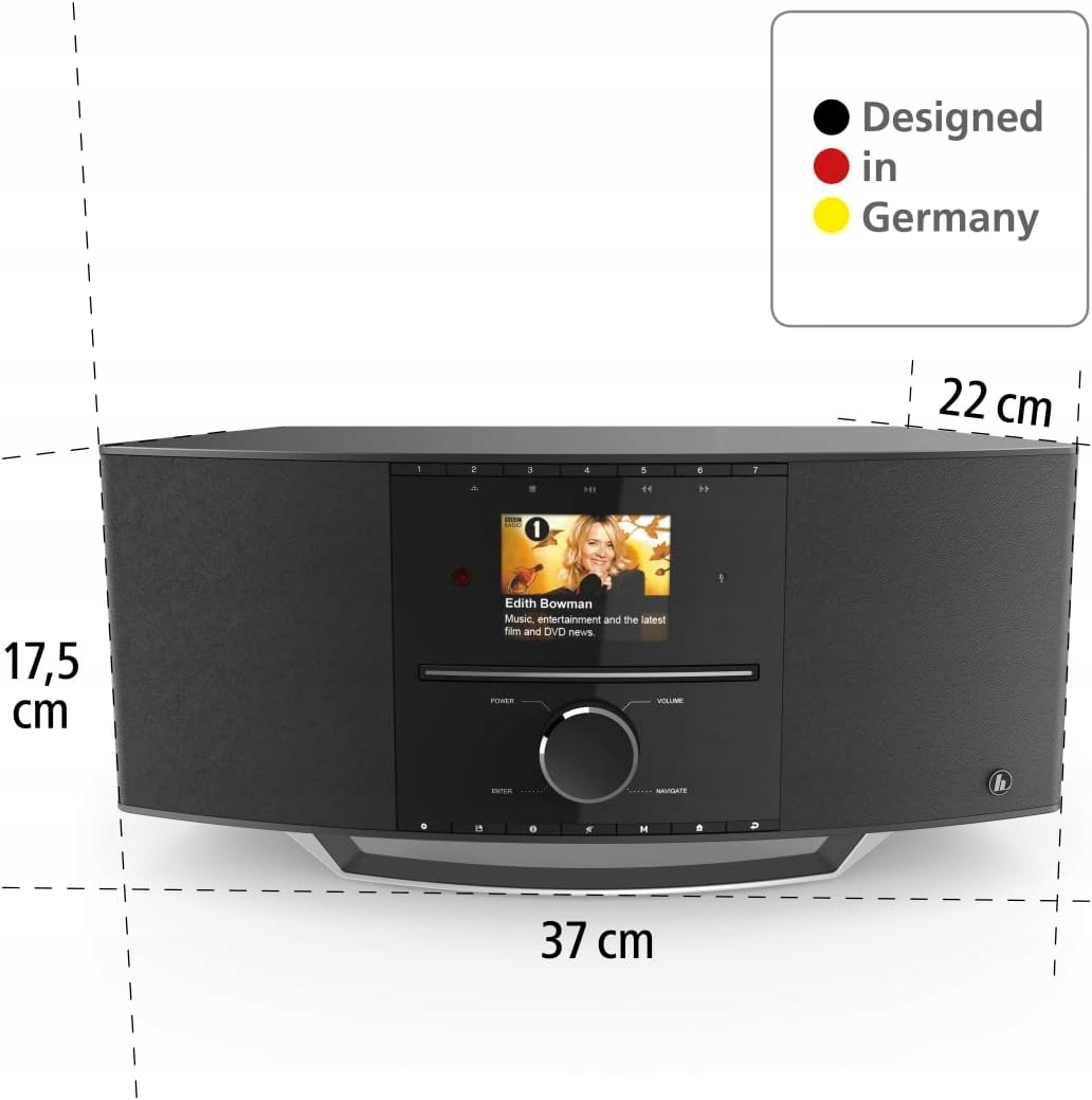 Radio sieciowe DAB+, FM, internetowe Hama DIR3510SCBTX Odtwarzacz CD Czarny