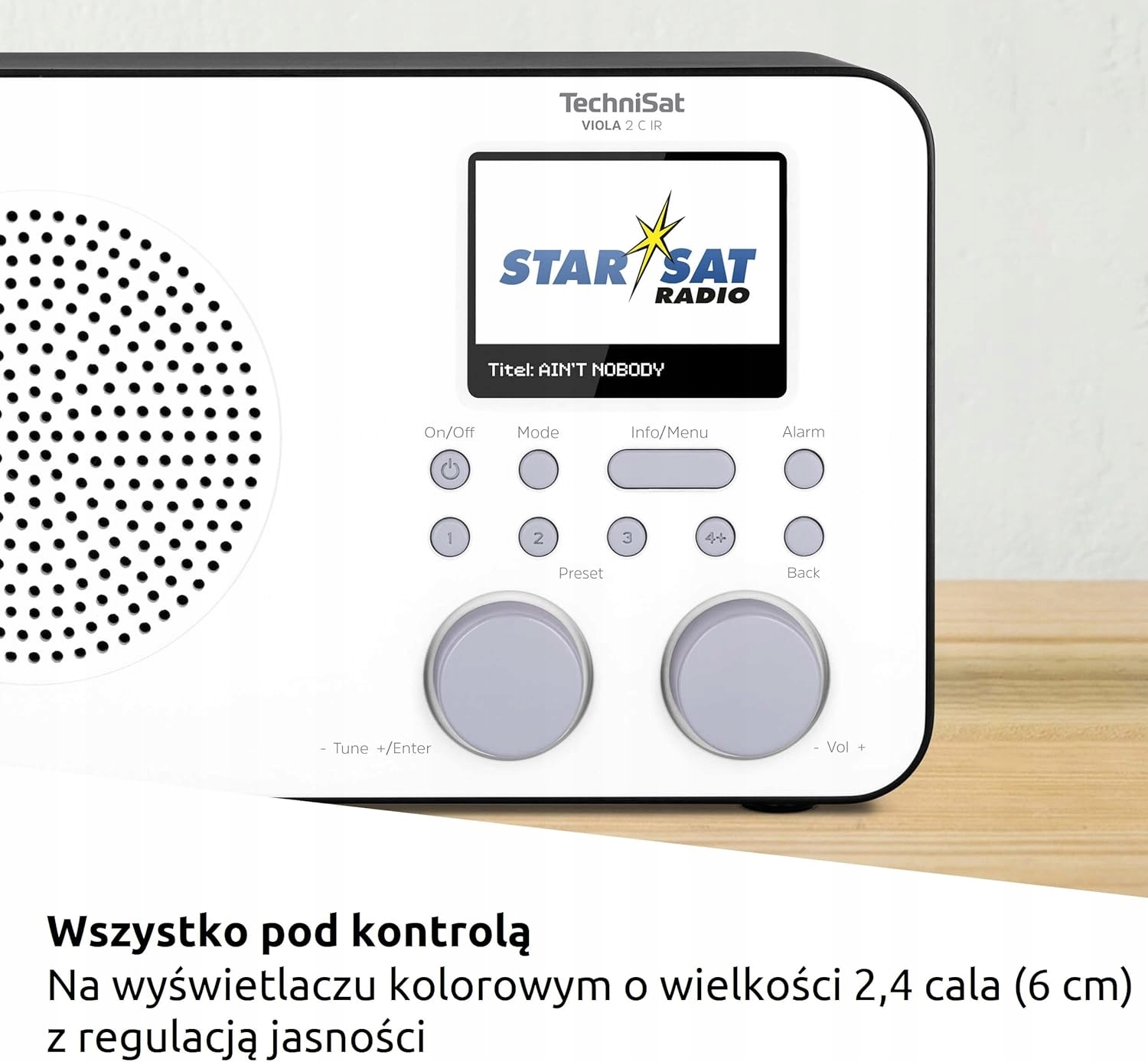 Radio sieciowo-bateryjne DAB+, FM, internetowe TechniSat Viola 2 C IR Biały