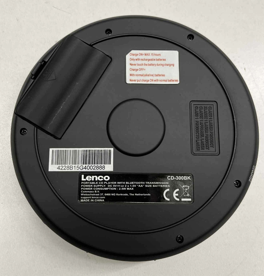 DISCMAN PRZENOŚNY ODTWARZACZ PŁYT Lenco CD-300BK MP3 LCD BLUETOOTH Czarny