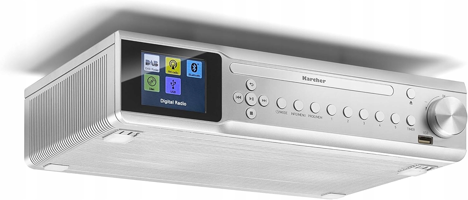 Radio Podszafkowe sieciowe DAB+, FM Karcher RA 2060D-S Srebrny