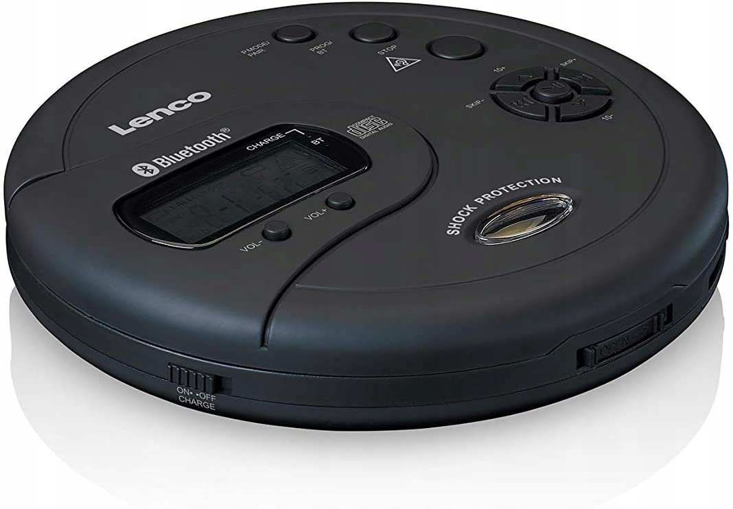 DISCMAN PRZENOŚNY ODTWARZACZ PŁYT Lenco CD-300BK MP3 LCD BLUETOOTH Czarny