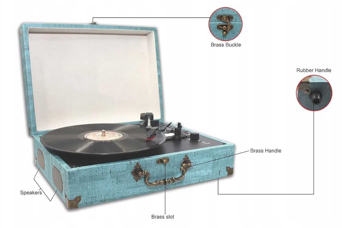 Gramofon walizkowy MERSOCO M433 odtwarzacz BLUTOOTH USB SD