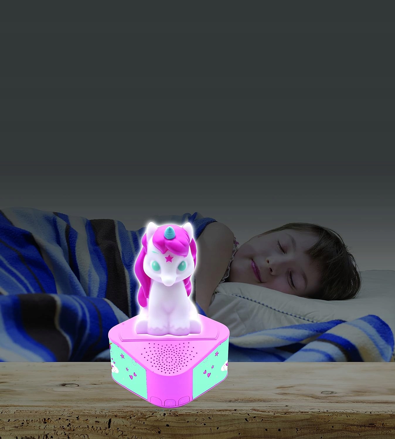 Lexibook Głośnik Bluetooth 5.0, Port USB Jednorożec, Świecąca Lekka Figurka