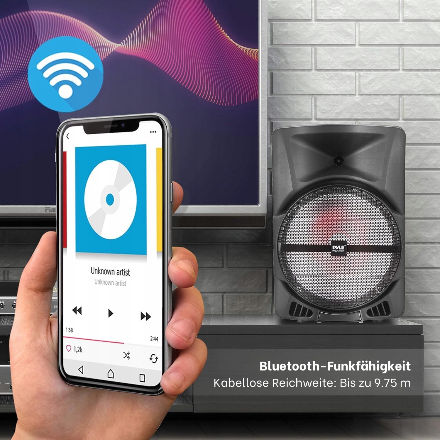 GŁOŚNIK BEZPRZEWODOWY BLUETOOTH SUPER BASS PYLE 800W Partybox PPHP1544B HIT