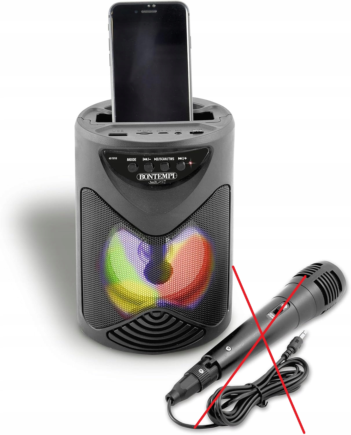 Głośnik przenośny bezprzewodowy BONTEMPI SonicSync Wireless RGB Czarny