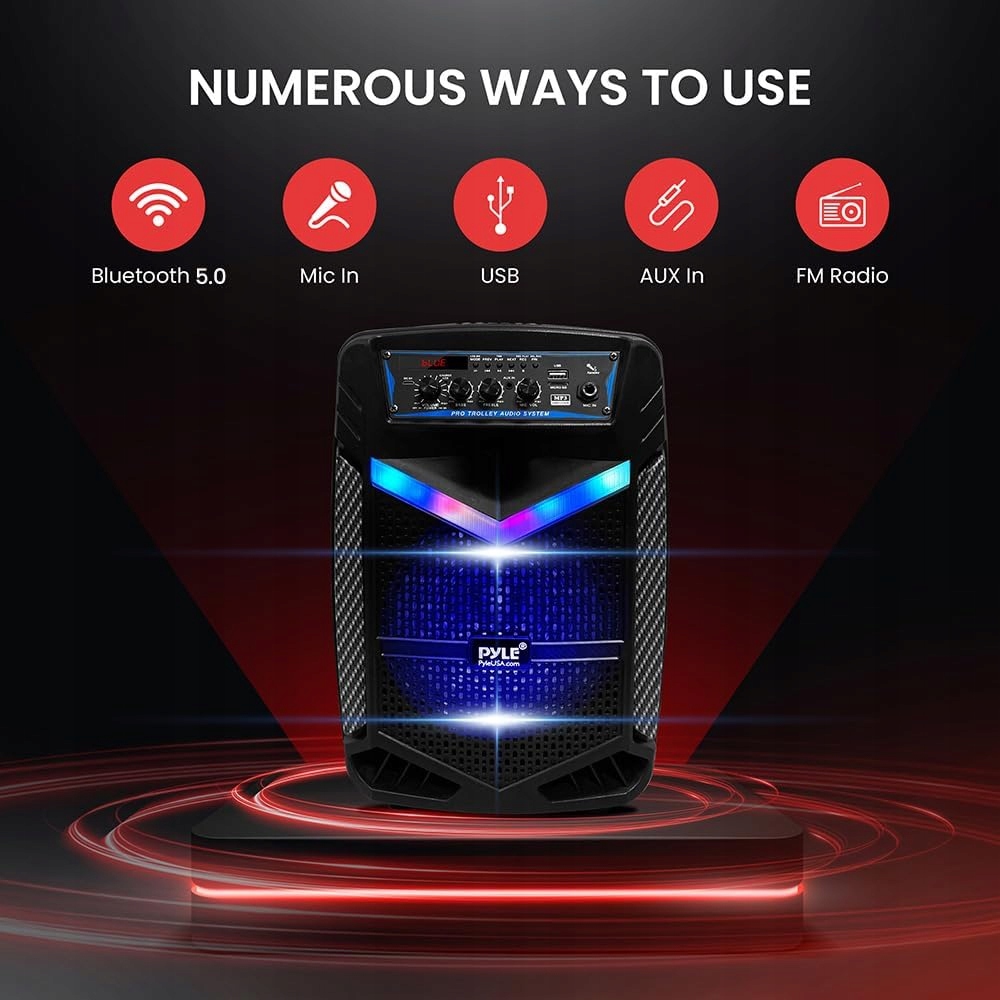 Głośnik przenośny Pyle PPHP842B Bluetooth PA - 400W Party Lights USB/SD HIT