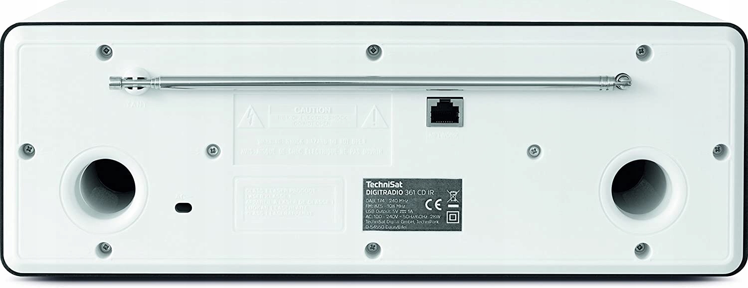 Radio sieciowe DAB+, FM, internetowe TechniSat DigitRadio 361 CD IR Białe