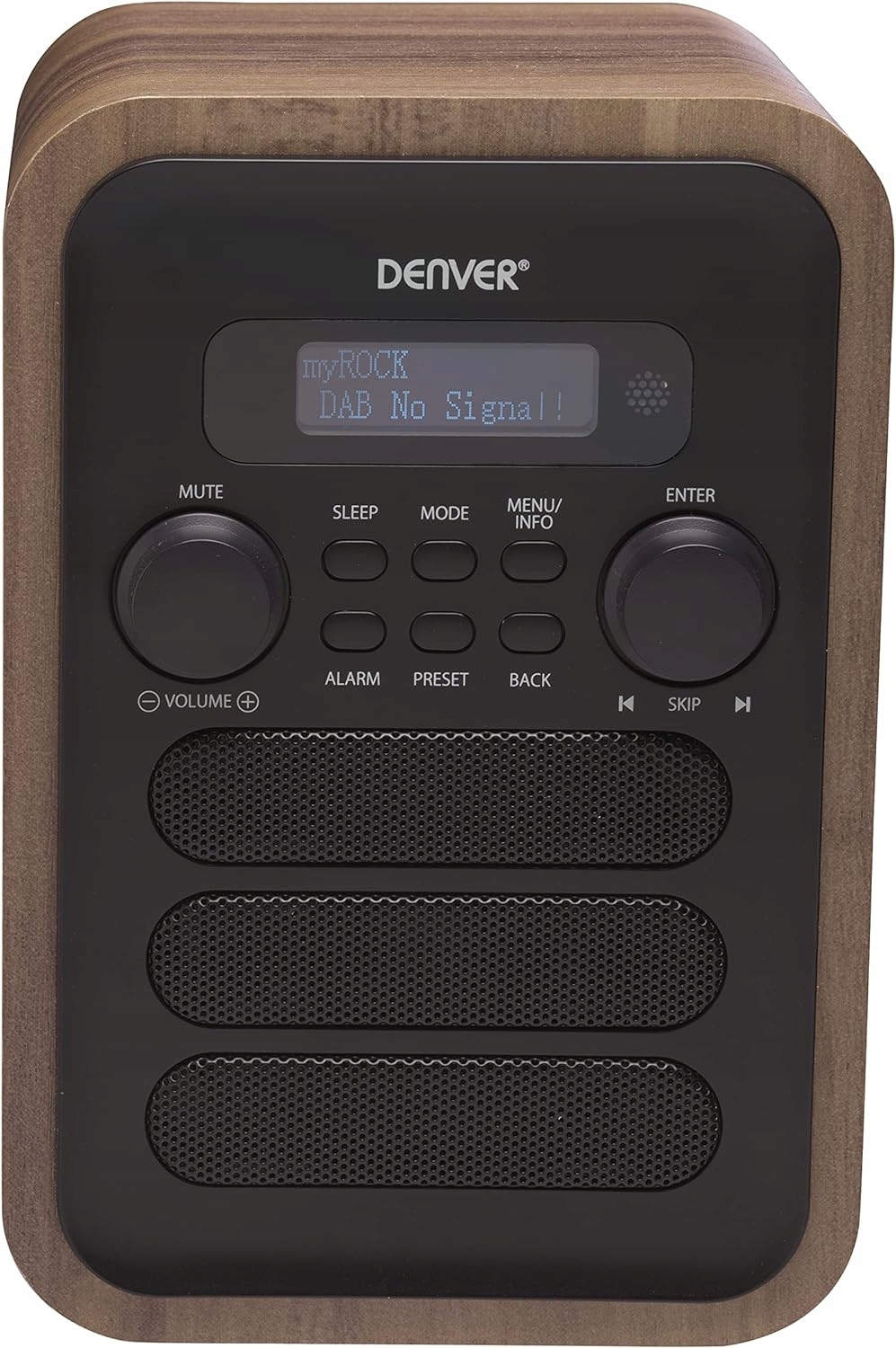 Radio sieciowe cyfrowe DAB+, FM Denver DAB-48 BLUETOOTH BUDZIK Szaro-Brązow