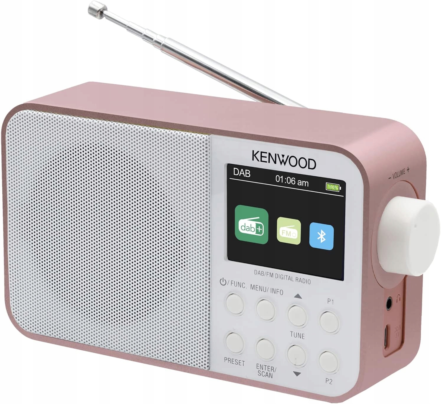 Radio przenośne sieciowo-bateryjne DAB+, FM Kenwood CR-M30DAB-R, Bluetooth