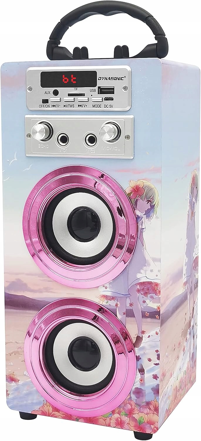 Głośnik przenośny Dynasonic E-025 Bluetooth USB AUX FM + 2x Mikrofon HIT !