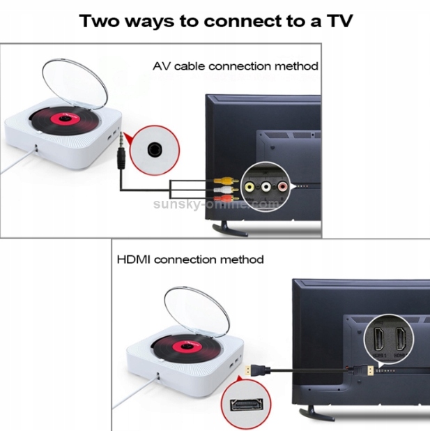 PRZENOŚNY ODTWARZACZ CD WALL MOUNTABLE DBD KC-606 BLUETOOTH BIAŁY
