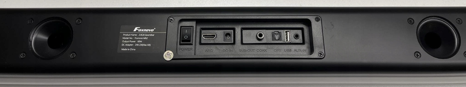 Foxnovo Soundbar MX2 z Bluetooth 6.0 Czarny z Niebieską Diodą LED 80W